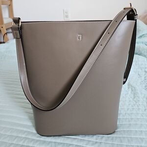 Elegant Taupe Bucket Bag